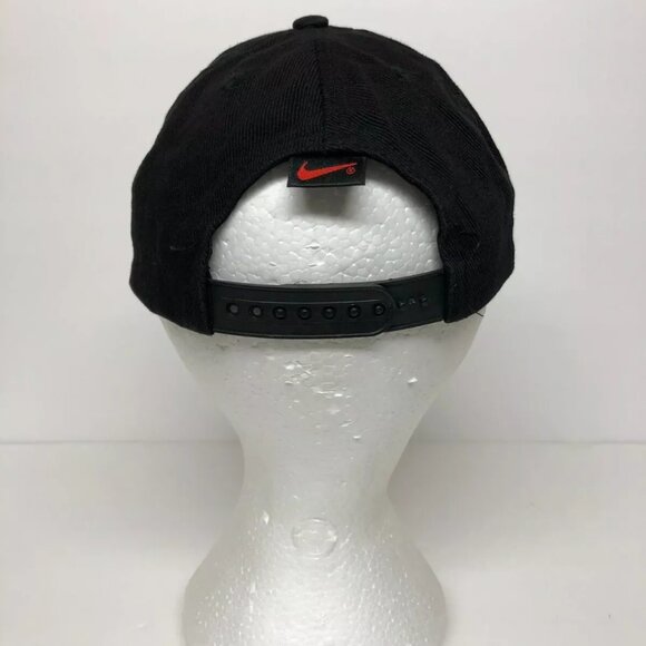 Vintage 90s Nike Kids Hat Cap Snapback Black Embroidered Swoosh One Size - Picture 3 of 9